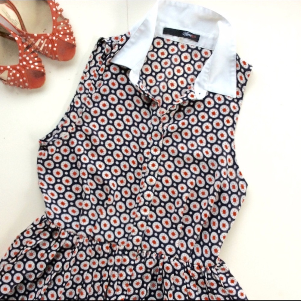 Vintage style button down pleated dress